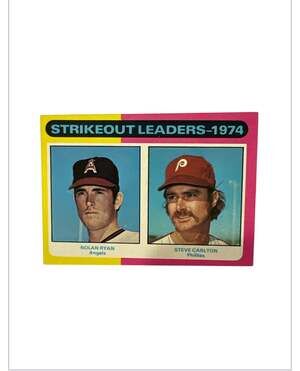 1975 Topps Mini #312 - Nolan Ryan / Steve Carlton Strikeout Lead mint condition